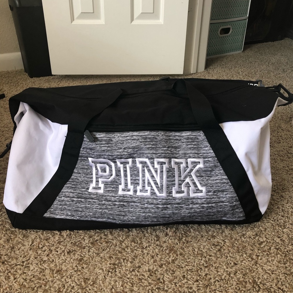 Pink gym bag.